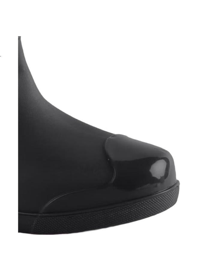 Footoppo Short Tube Rain Shoes Women Plus Velvet Water Shoes Water Boots Rubber Shoes Waterproof Shoes Women's Warm Anti-slip Shoe Covers Women's Adult Rain Boots - Image 3