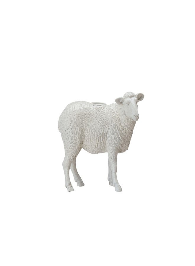 Creative Co-Op Pastoral Elegance Sheep Taper Holder, White - Image 2