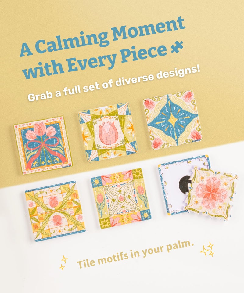 PieceRelax Magnet Puzzle for Adults 96 Pieces - Tulip Tile Unique Gift & Home DÃ©cor with Plastic Jigsaw Puzzle [D1601] - Image 3