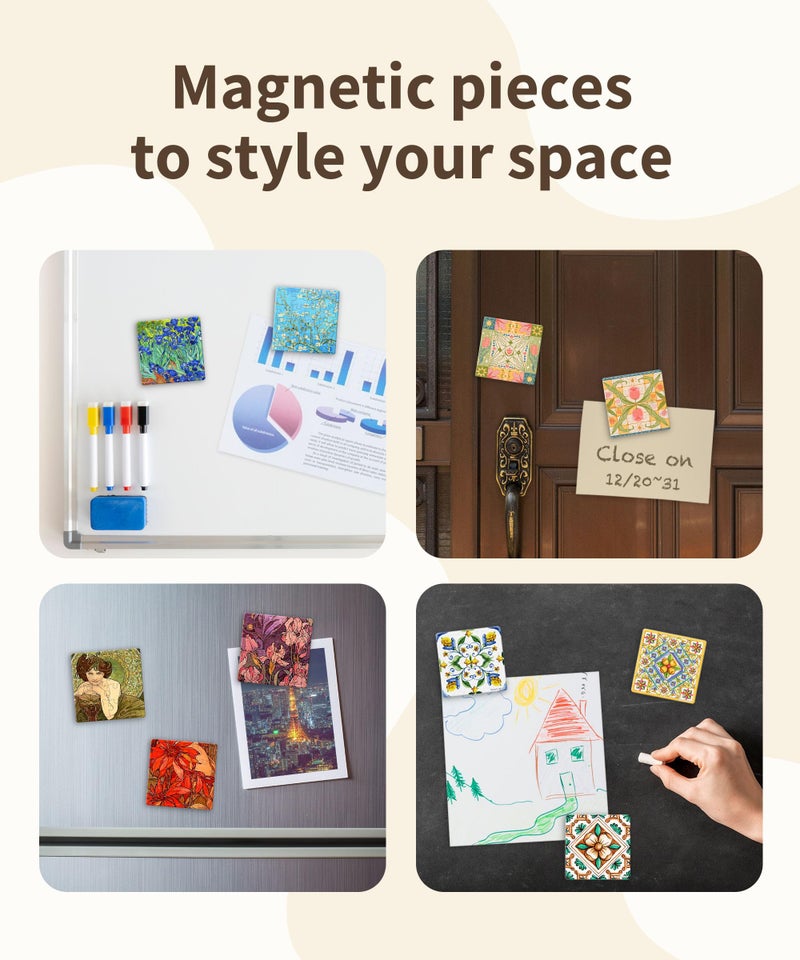 PieceRelax Magnet Puzzle for Adults 96 Pieces - Tulip Tile Unique Gift & Home DÃ©cor with Plastic Jigsaw Puzzle [D1601] - Image 5