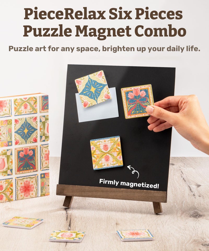 PieceRelax Magnet Puzzle for Adults 96 Pieces - Tulip Tile Unique Gift & Home DÃ©cor with Plastic Jigsaw Puzzle [D1601] - Image 2