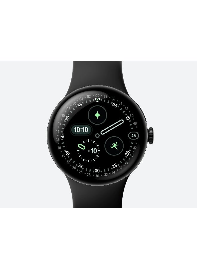 Google Pixel Watch 4 (41mm) Matte Black Aluminium case Active Band Obsidian - Image 3
