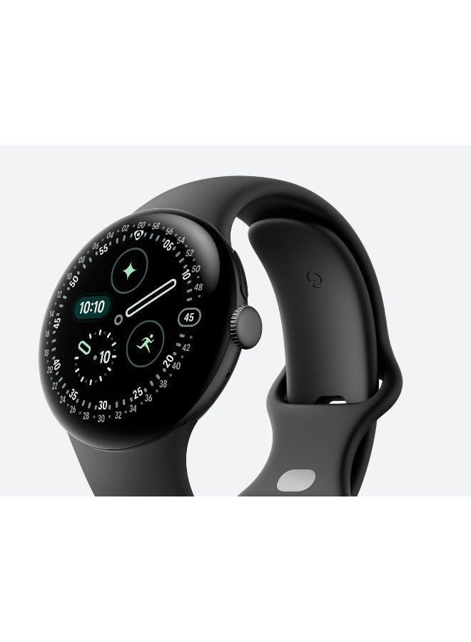 Google Pixel Watch 4 (41mm) Matte Black Aluminium case Active Band Obsidian - Image 1