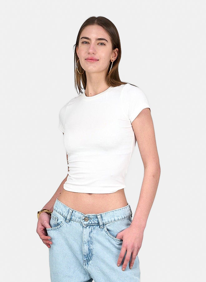 Clue Cotton Blend Cropped Top  - Image 2