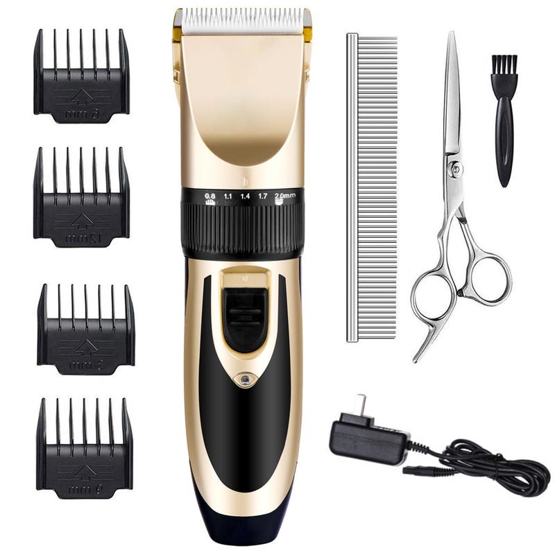 Highdas Dog Clippers for Grooming Low Noise Cordless Electric Dog Grooming Kit Clippers Rechargeable Quiet Dog Shaver Pet Hair Trimmer Kit for Dogs Cats Gold - Image 3