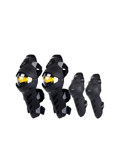 4Pcs Motorcycle Knee Shin Guards Anti-Slip Ce Armored Elbow Guard Pads Powersport Protection Motocross Racing Protective Gear For Moto Cycling