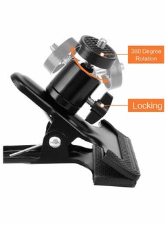 Y&D Tripod Camera Mount Clip, 2 Pcs Multi-Function Metal Clamp Holder Flash Reflector Clip with 1/4" Screw Ball Head  - Image 4