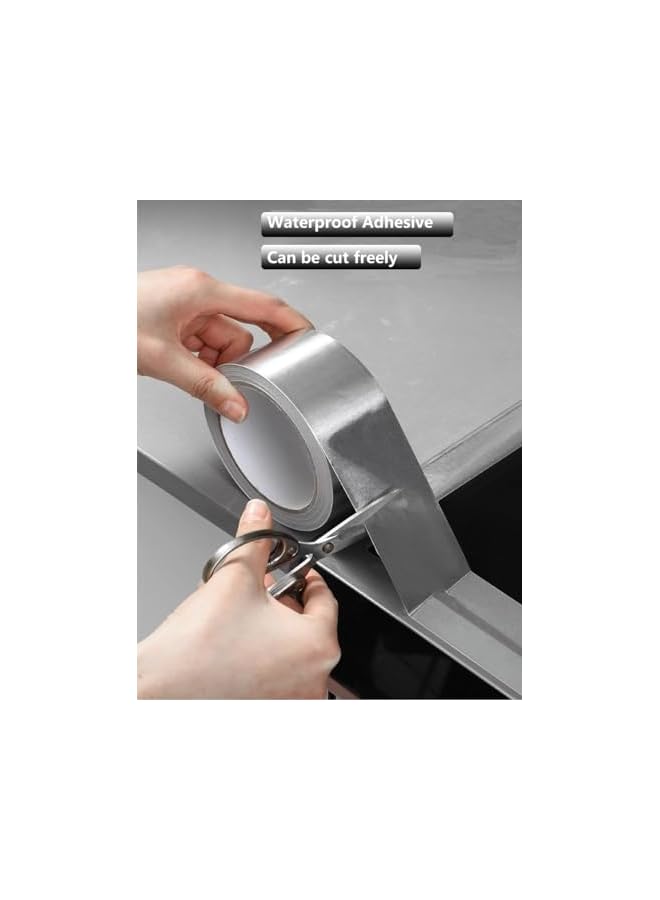 promass Aluminum Foil Tape 2inch/5cm 2Pcs, Silver Duct Tape, Aluminum Metal Tape for Ductwork, Sealing, Sealant, HVAC, Dryer Vents - Image 3