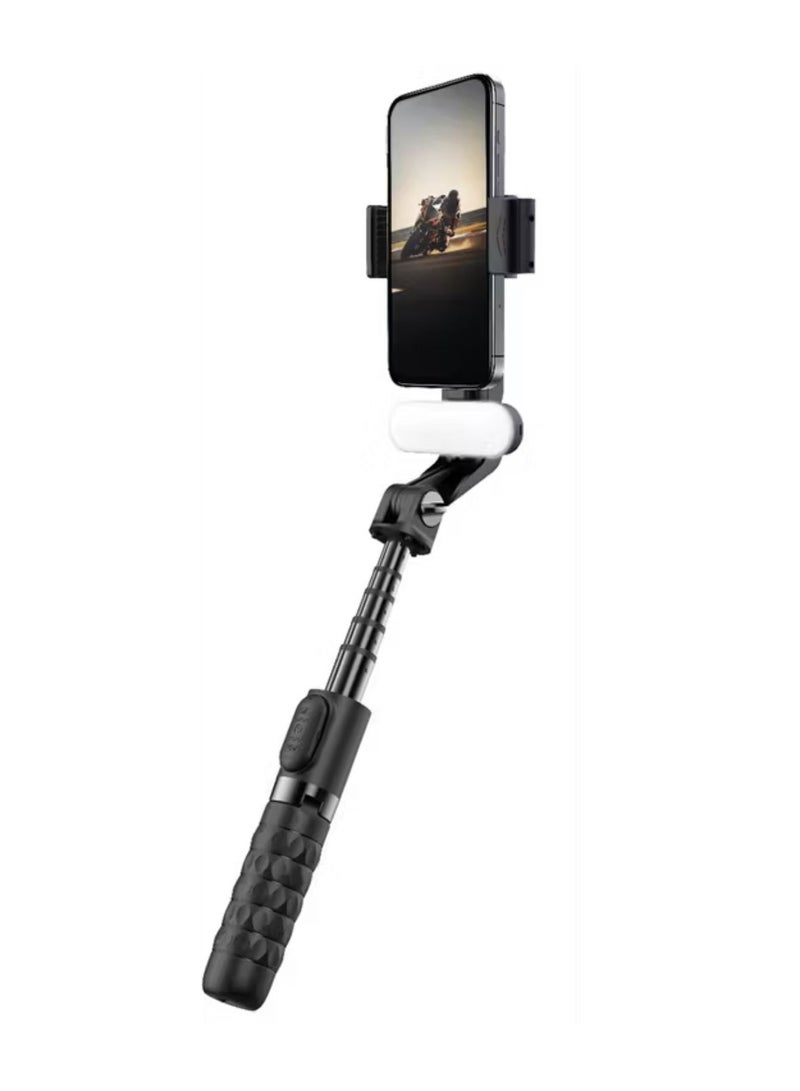 بورودو مثبت جيمبال رباعي القاعدة مع ضوء تعبئة قابل للفصل، نطاق حامل التركيب من 10.87 إلى 15.04 سم، مضاد للاهتزاز، طول ممتد 79 سم، جهاز تحكم عن بعد - أسود - Image 2