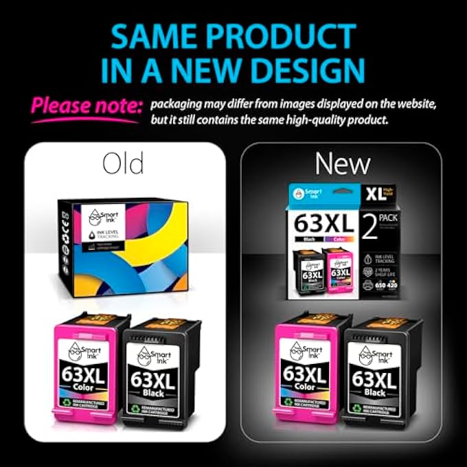 RE-MANUFACTURED INK CARTRIDGE REPLACEMENT FOR HP 63XL 63 XL (BLACK & COLOR 2 COMBO PACK) USE WITH DESKJET 1110 1112 2130 3630 3632 ENVY 4510 4516 4520 4522 4525 OFFICEJET 3830 4650 4655 5220 - Image 2