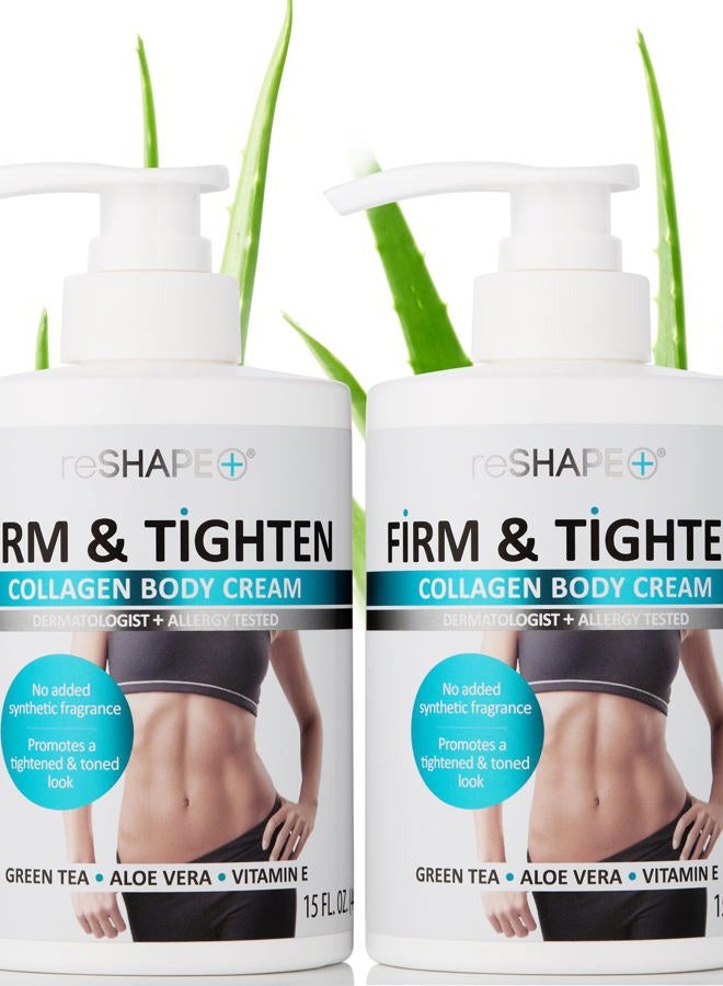 reshape Collagen Cream Moisturizer Body Lotion & Face Cream | Dry Skin Rescue Collagen Lotion | Skin Tightening Cream | Skin Firming + Tightening Lotion | Body Skin Care Products, 15 Fl Oz (2-Pack) - Image 1