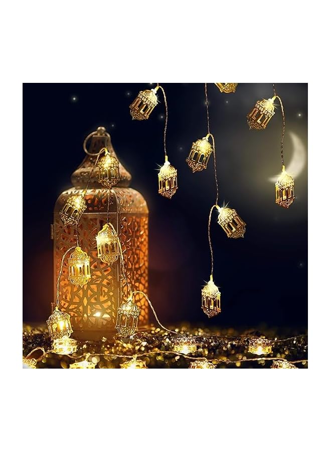 The Bros 20 LED Eid Mubarak String Lights Ramadan LED Lights Battery Powered Mubarak Moon Lantern Lights Decoration Mubarak Home Lamp Decorations (Lantern) - Image 4