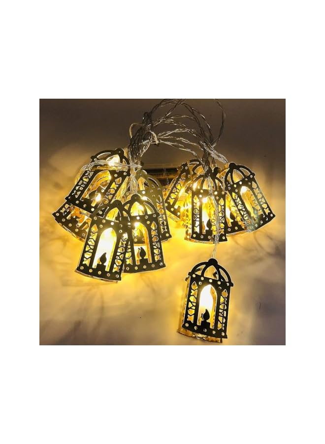 The Bros 20 LED Eid Mubarak String Lights Ramadan LED Lights Battery Powered Mubarak Moon Lantern Lights Decoration Mubarak Home Lamp Decorations (Lantern) - Image 2