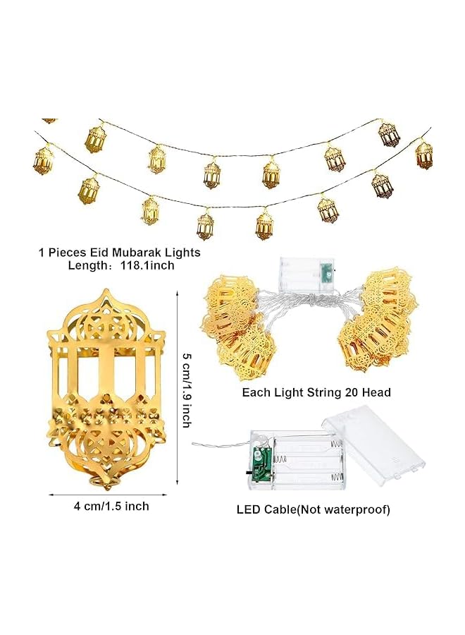 The Bros 20 LED Eid Mubarak String Lights Ramadan LED Lights Battery Powered Mubarak Moon Lantern Lights Decoration Mubarak Home Lamp Decorations (Lantern) - Image 3
