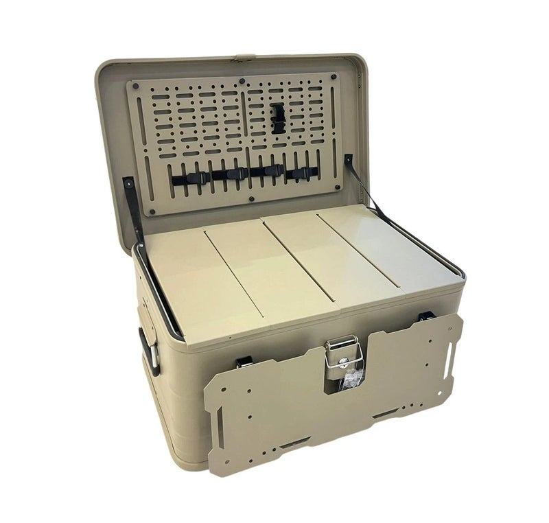 Rock Portable Foldable Camping Table Multi Storage Box 50L with One Side Table - Image 3