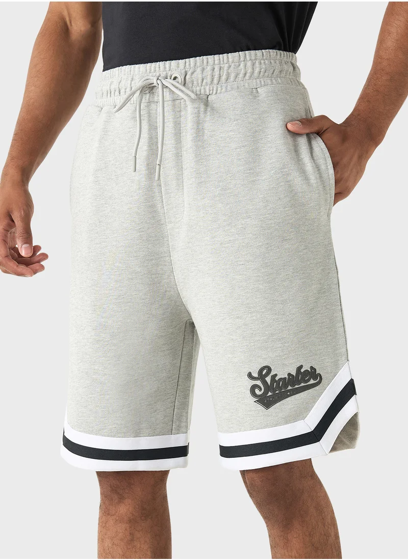 ستارتر Starter Logo Print Shorts with Pockets and Drawstr