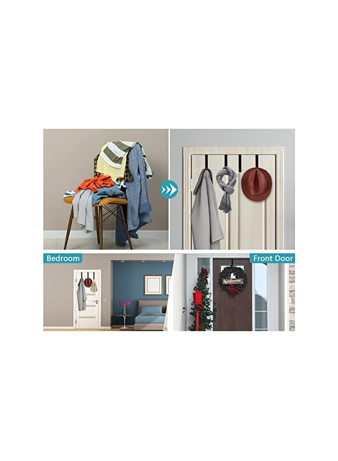 S-TOP Over The Door Hooks 5 Pack Heavy Duty Over Door Hook for Hanging - Image 4