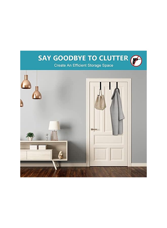 S-TOP Over The Door Hooks 5 Pack Heavy Duty Over Door Hook for Hanging - Image 2