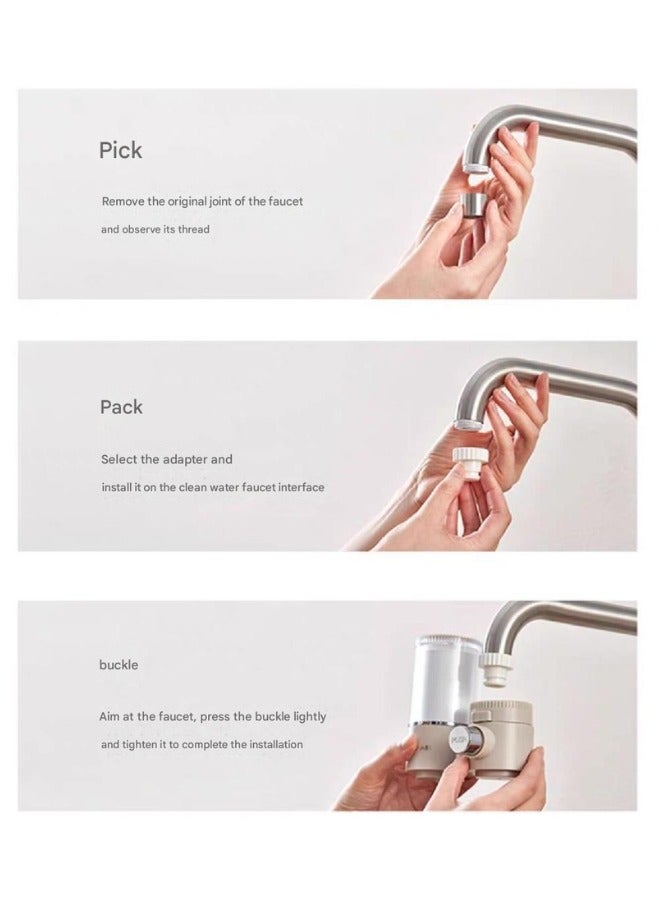 turtees Tap Water Purifier Clean Kitchen Faucet Remove Water Impurities Rust Mini Washable Ceramic Percolator Water Filter - Image 4