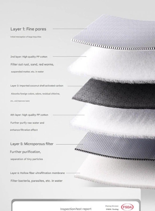 turtees Tap Water Purifier Clean Kitchen Faucet Remove Water Impurities Rust Mini Washable Ceramic Percolator Water Filter - Image 5