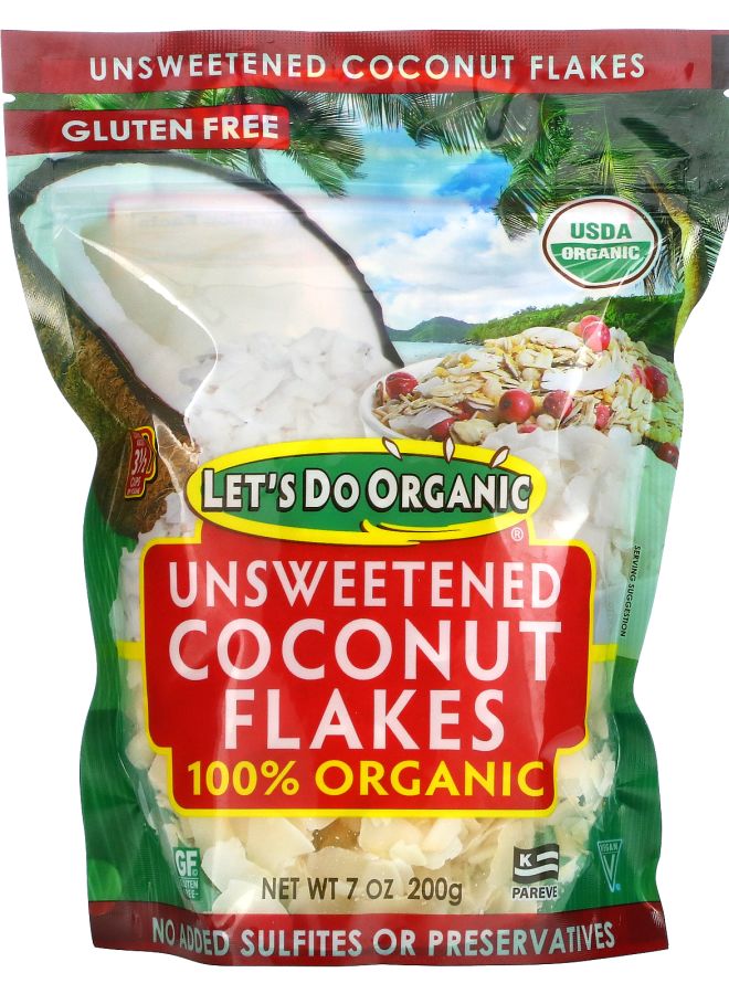Let's Do Organic 100% Organic Unsweetened Coconut Flakes 7 oz (200 g)