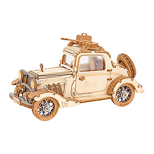 Rowood 3D Puzzles for Adults Model Car Kits DIY Wooden Toys Craft Gift on Birthday Christmas for AdultVintage Car - Image 1