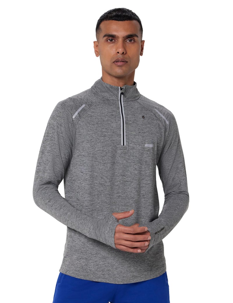 Van Heusen Athleisure Men's Quick Dry Gym Jacket (81001_Grey_Large) - Image 1