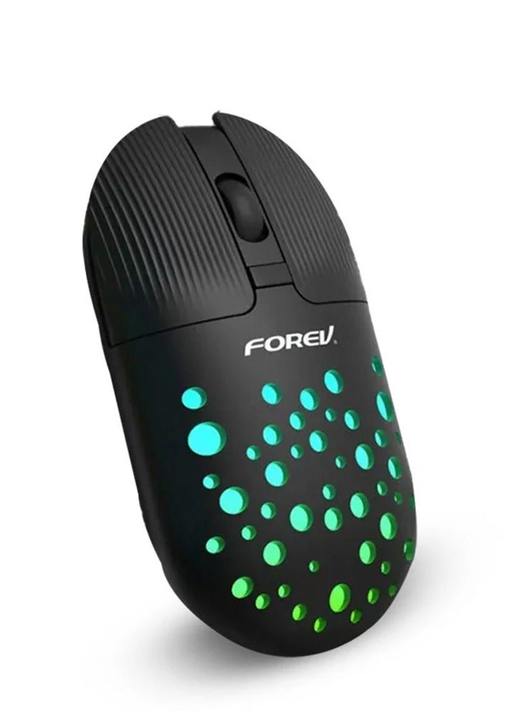 FV-T398 Dual Mode Bluetooth And 2.4G+Type C Wireless Mouse 1600Dpi RGB Silent Colorful Lights