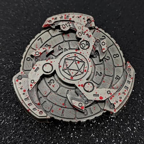 FLUEFOWL Shadow Roulette Dice Spinner for DND Dice Set Dragon Metallic DD Dice with Gift Case for DND Game RPG Role Playing Table Game Gifts Bloodstain - Image 5