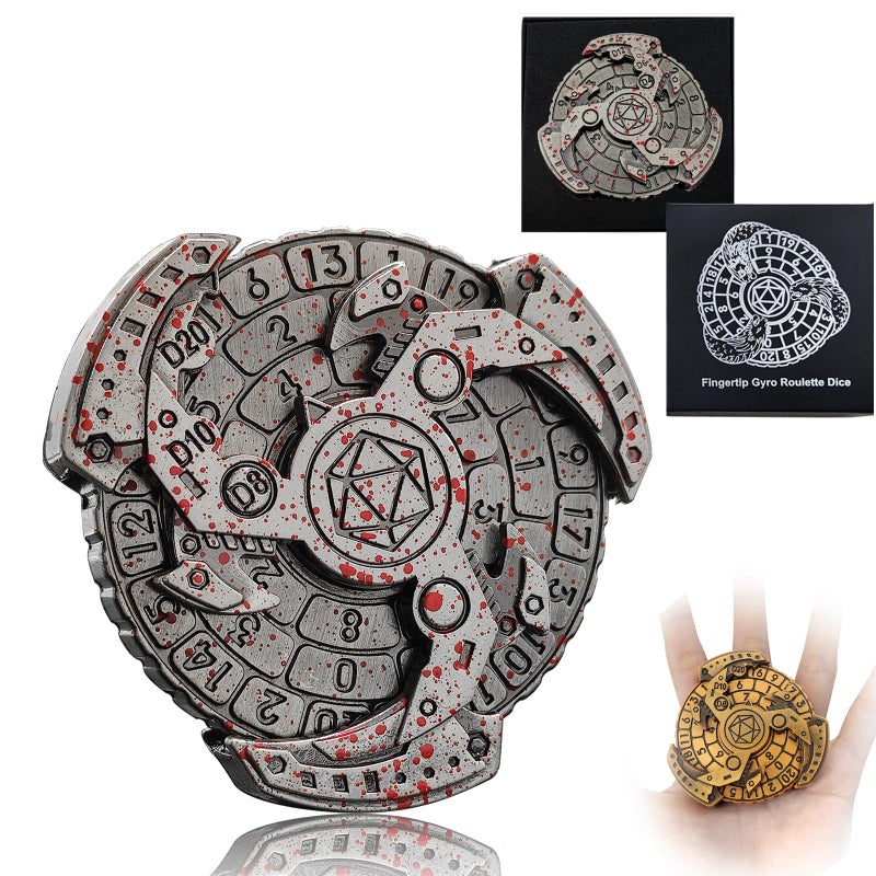 FLUEFOWL Shadow Roulette Dice Spinner for DND Dice Set Dragon Metallic DD Dice with Gift Case for DND Game RPG Role Playing Table Game Gifts Bloodstain - Image 3