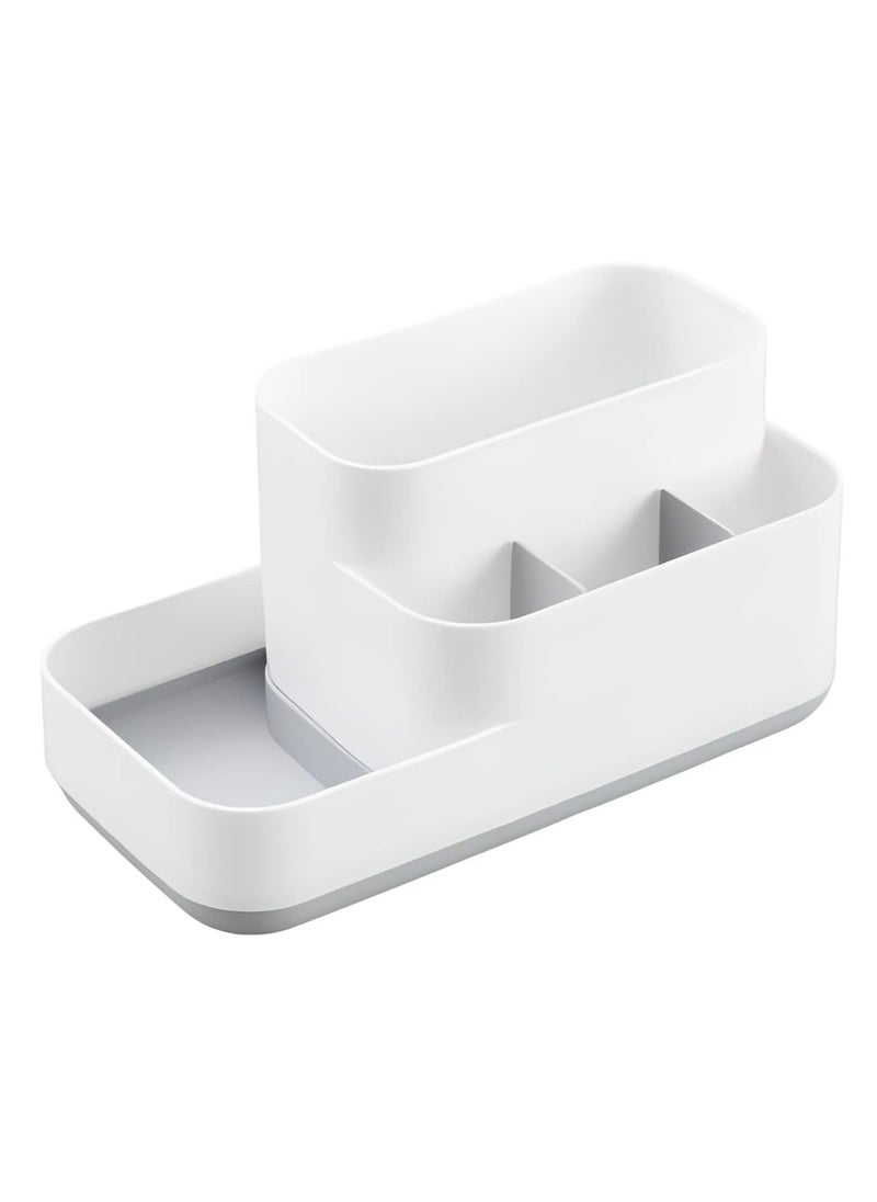 Oasisgalore Bathroom Toothbrush Holder Countertop Organizer,5 Compartments Multifunctional Storage For Toiletry(Gray).  - Image 1