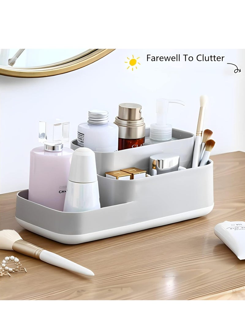 Oasisgalore Bathroom Toothbrush Holder Countertop Organizer,5 Compartments Multifunctional Storage For Toiletry(Gray).  - Image 2