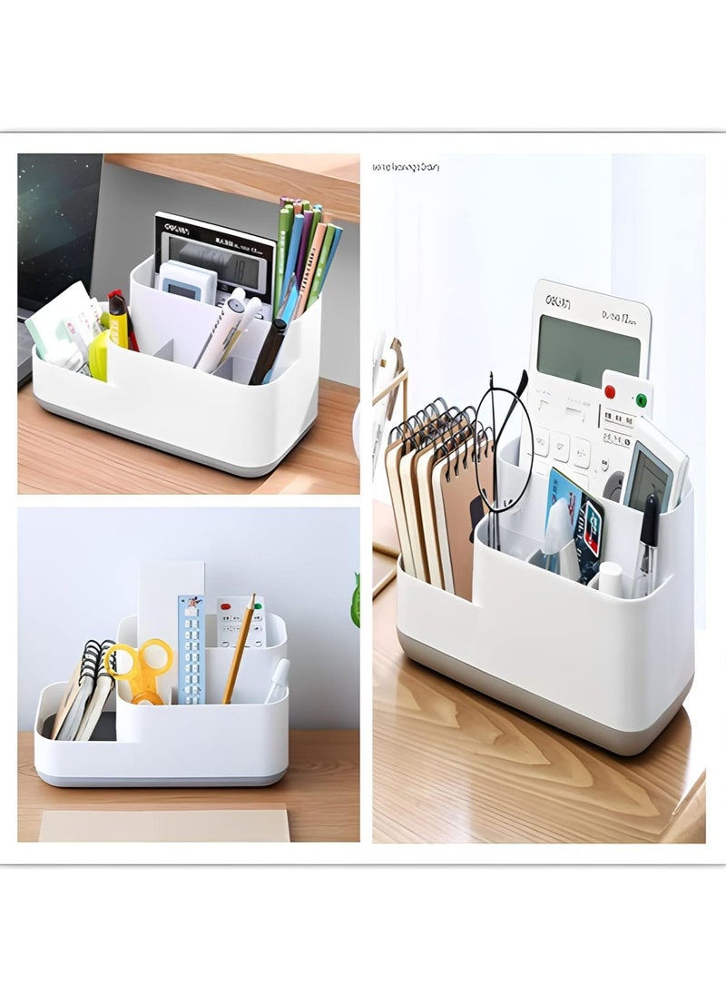 Oasisgalore Bathroom Toothbrush Holder Countertop Organizer,5 Compartments Multifunctional Storage For Toiletry(Gray).  - Image 5