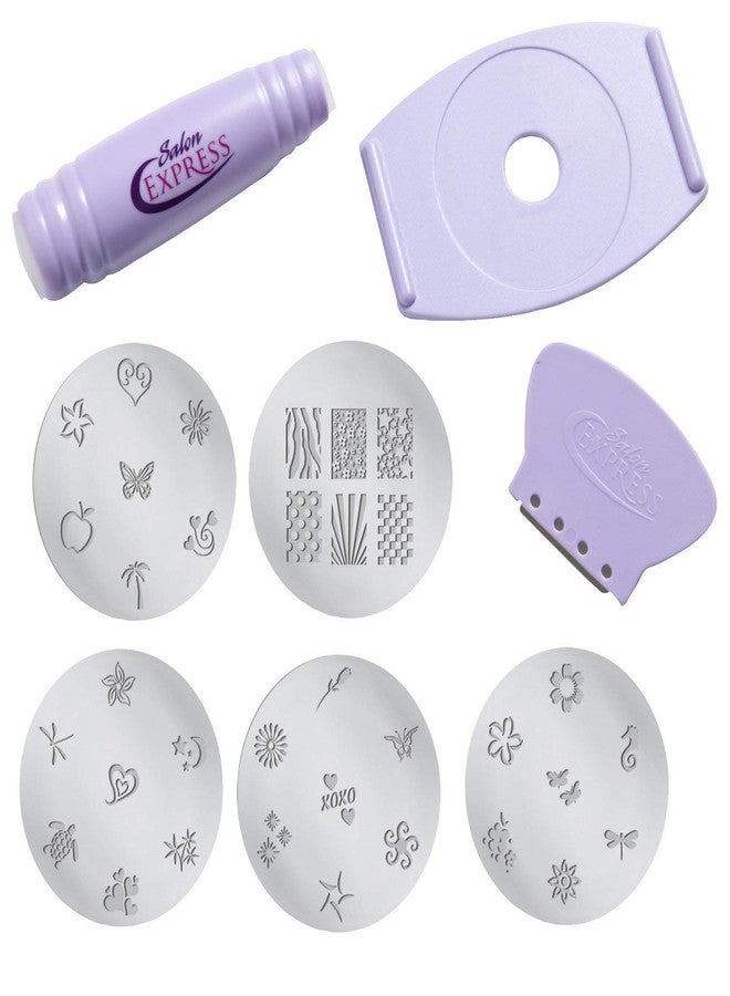 Tilak Venture Chidakash Nail Art Stamping Kit With 5 Rectangular Steel Image Plates, Silicone Stamper & Scraper & Stamping Nail Polish Salon Nail Art Decals Stamp Stamping Polish Design Kit Set - Image 3