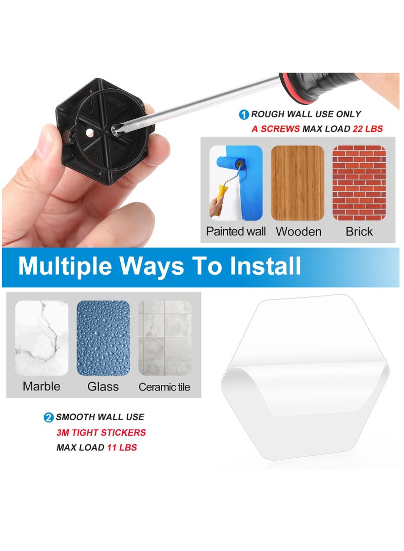 2 Pcs Shower Curtain Rod Holder With Buckle Anti Slip No Drill Shower Rod Tension Holder Shower Rod Retainer For Wall, Black, Fits Rod End Caps Of 1.5" In Diameter - Image 5