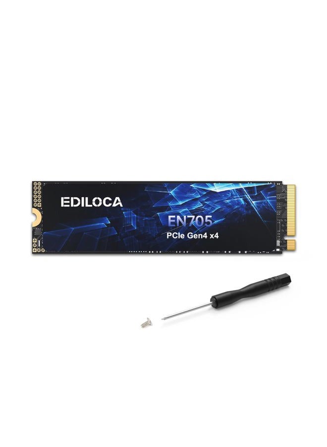 Ediloca EN705 SSD 1TB PCIe Gen4, NVMe M.2 2280, 3D NAND TLC, Up to 5000MB/s, Internal Solid State Drive, Dynamic SLC Cache, Compatible with PS5、Laptops and PC Desktops - Image 1