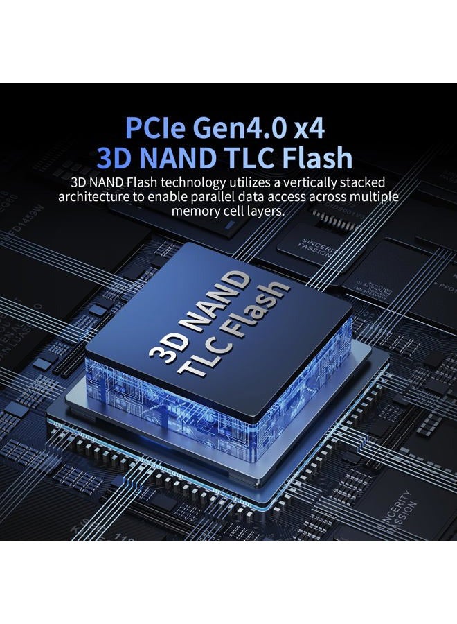 Ediloca EN705 SSD 1TB PCIe Gen4, NVMe M.2 2280, 3D NAND TLC, Up to 5000MB/s, Internal Solid State Drive, Dynamic SLC Cache, Compatible with PS5、Laptops and PC Desktops - Image 3