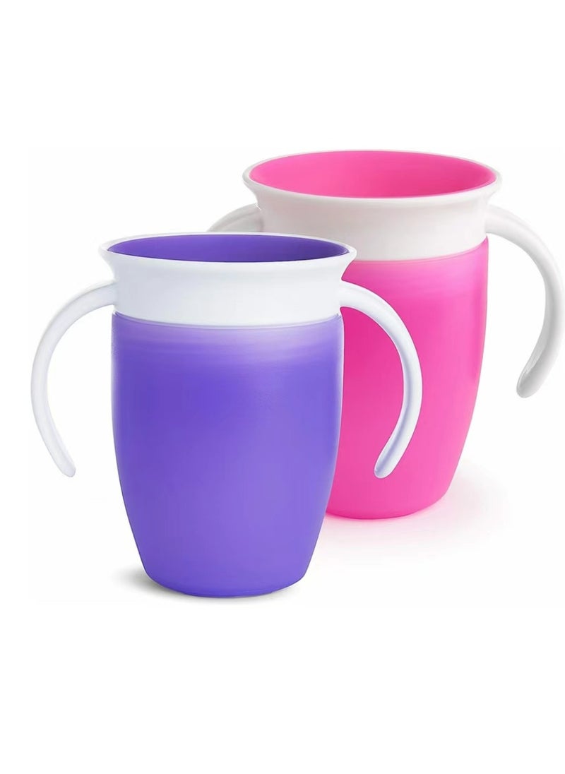 Cool Baby COOLBABY 360 Non-Leakage Baby Learning Drinking Cup For Infants Drinking Cup For Children Anti-Choking Water Cup For Children Silicone With Handle Large Diameter  - Image 1