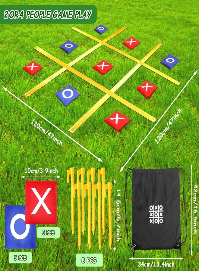 Jansun Giant Tic Tac Toe Outdoor Game, 4 Ft x 4 Ft Portable Tic Tac Toe Bean Bag Toss Game, Large Yard Toss Game Portable Toss Across Camping Games for Families Backyard Outdoor - Image 2