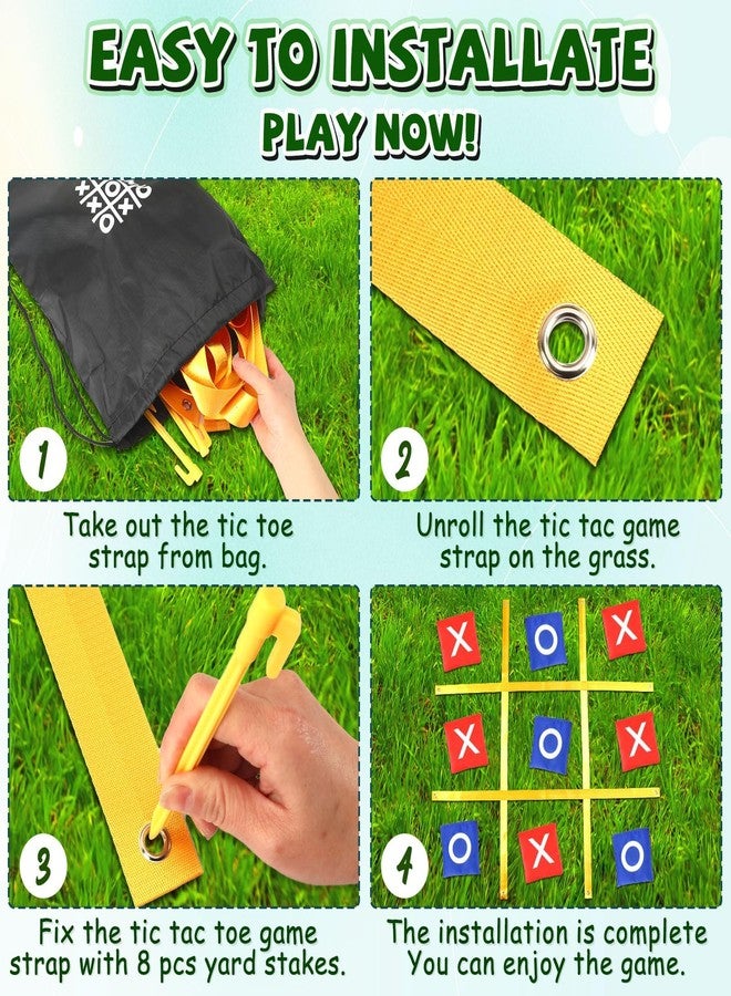 Jansun Giant Tic Tac Toe Outdoor Game, 4 Ft x 4 Ft Portable Tic Tac Toe Bean Bag Toss Game, Large Yard Toss Game Portable Toss Across Camping Games for Families Backyard Outdoor - Image 3