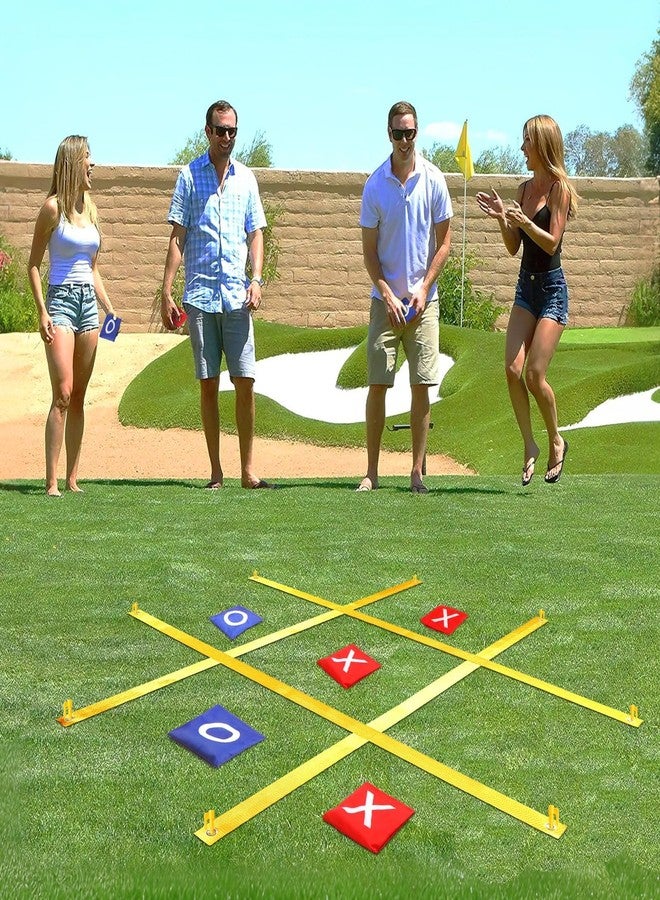 Jansun Giant Tic Tac Toe Outdoor Game, 4 Ft x 4 Ft Portable Tic Tac Toe Bean Bag Toss Game, Large Yard Toss Game Portable Toss Across Camping Games for Families Backyard Outdoor - Image 1