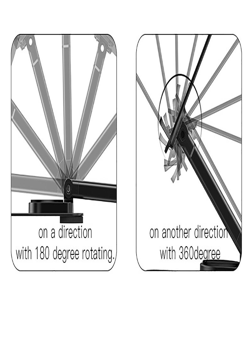 Yesido - Yesido C183 Tablet Stands Desktop Single Axis 360 Degree Rotating Stand Aluminum Alloy Table Foldable Extend Support Desk Mobile Phone Holder - Black - Image 1