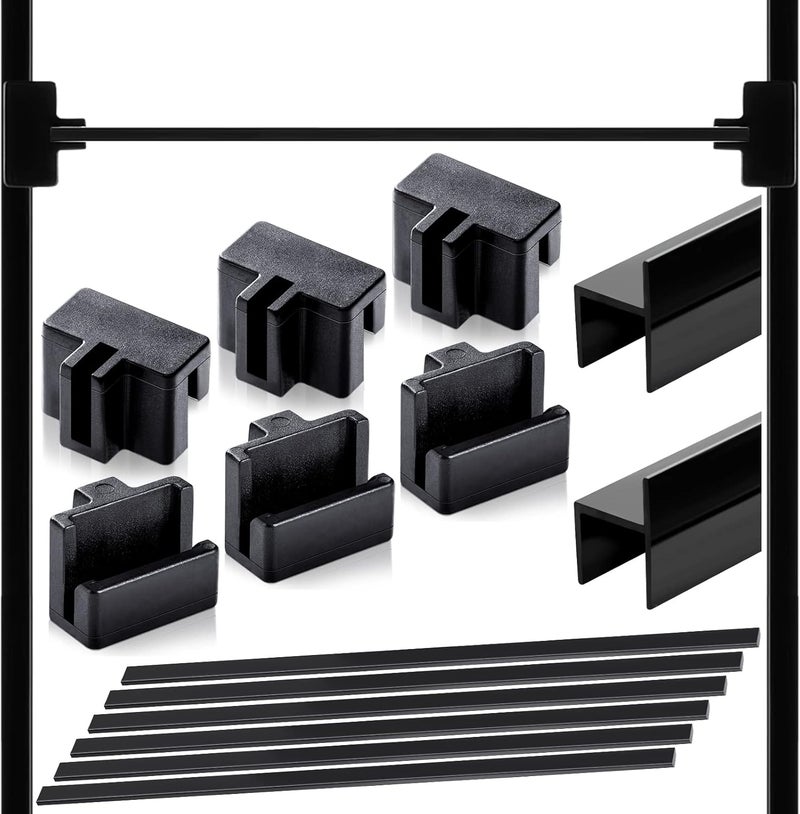 Epakh 28 Pcs Hanging File Rail Clip Set 4 Pieces Plastic File Cabinet Rails 8 Pieces File Clips 16 Pieces Hanging Folder Bars File Cabinet Inserts Hanging File Folder Frame File Hangers for File Cabinets - Image 1