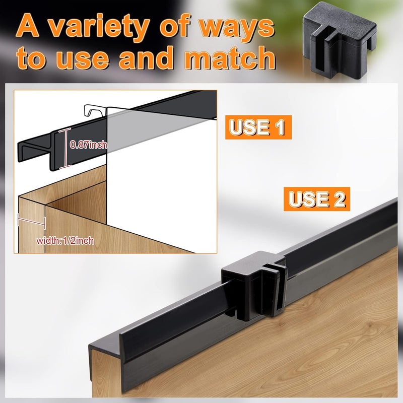 Epakh 28 Pcs Hanging File Rail Clip Set 4 Pieces Plastic File Cabinet Rails 8 Pieces File Clips 16 Pieces Hanging Folder Bars File Cabinet Inserts Hanging File Folder Frame File Hangers for File Cabinets - Image 4