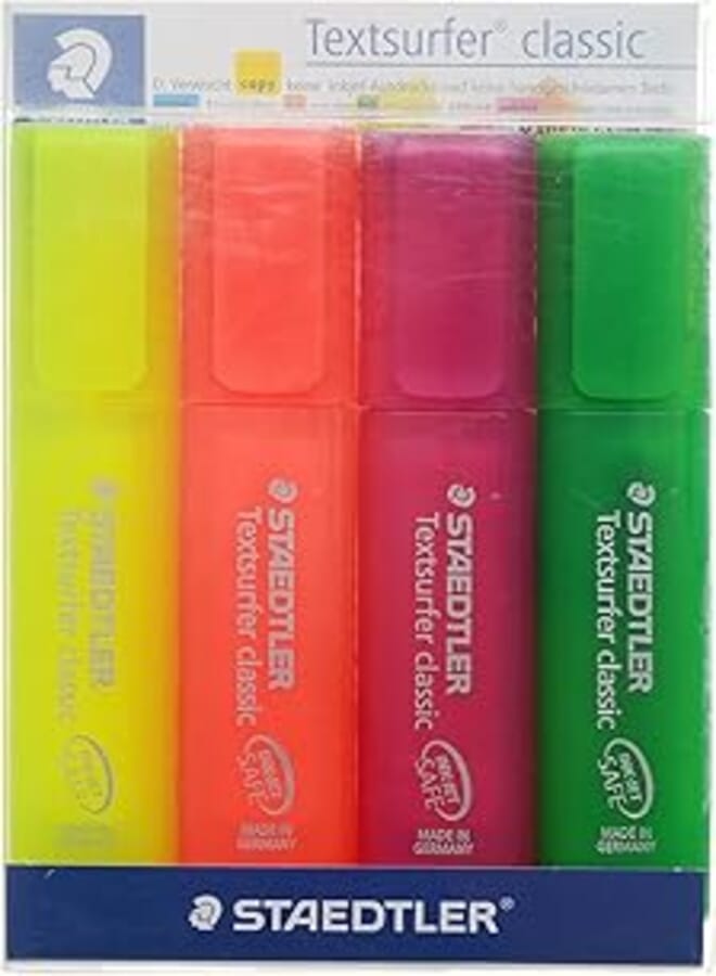 Staedtler Text Highlighters Set of 4 Pieces - Multi Color