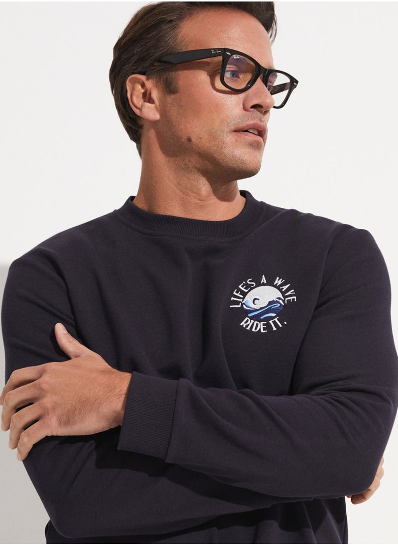 JUNE - Casual Embroidered Sweatshirt - Image 1