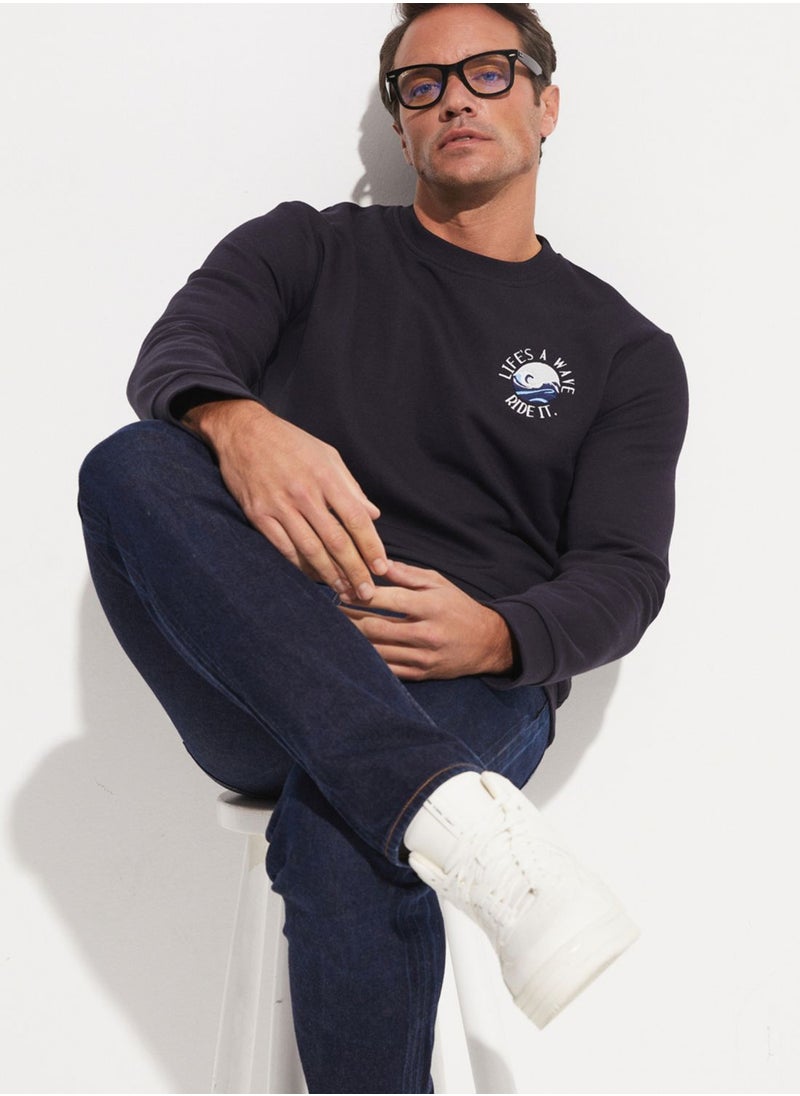JUNE - Casual Embroidered Sweatshirt - Image 1