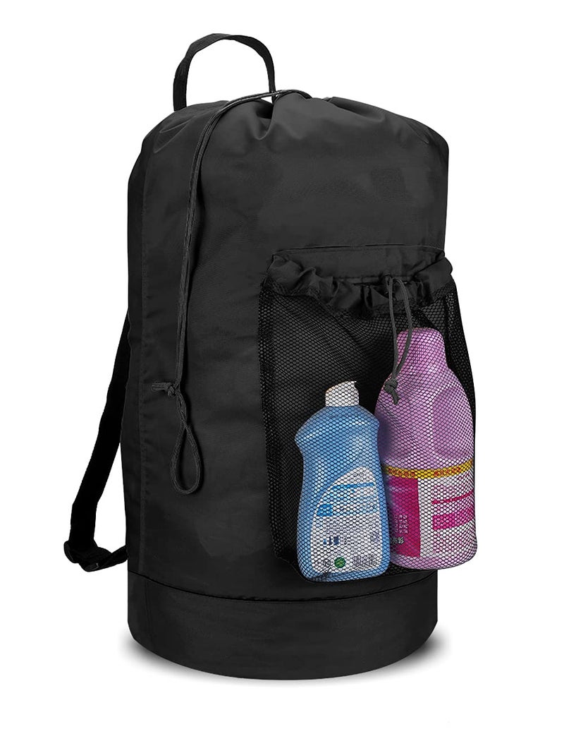 Dalykate Backpack Laundry Bag with Shoulder Straps and Mesh Pocket Durable Nylon Clothes Hamper Bag with Drawstring Closure for College, Travel, Laundromat, Apartment - Image 1