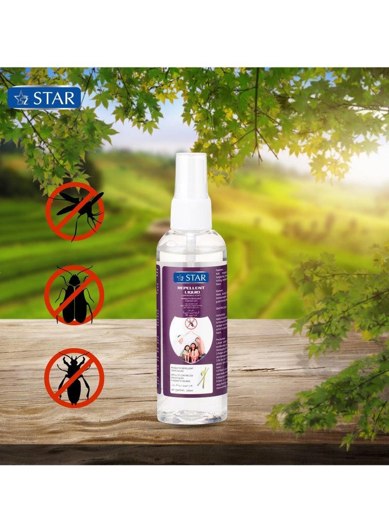 SZ Star - Mosquito Repellant Spray 100ml x 2 Packs - Deet Free Insects Killer Spray - Bug and Tick Repellent Liquid with Organic Lemongrass & Peppermint Extracts - Indoor Outdoor Mosquito Killer - Image 1