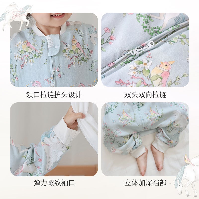 Cute Cartoon Bamboo Cotton Baby Sleeping Bag Class A Baby Anti-Kick Quilt Gauze Children'S Nightgown Home Wear Pajamas - Image 5